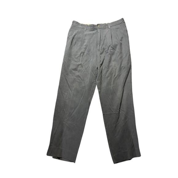 Tommy Bahama Silk Blend Pants Pleated Dress Slacks Gray 32 x 30 Relaxed Fit - Picture 1 of 7